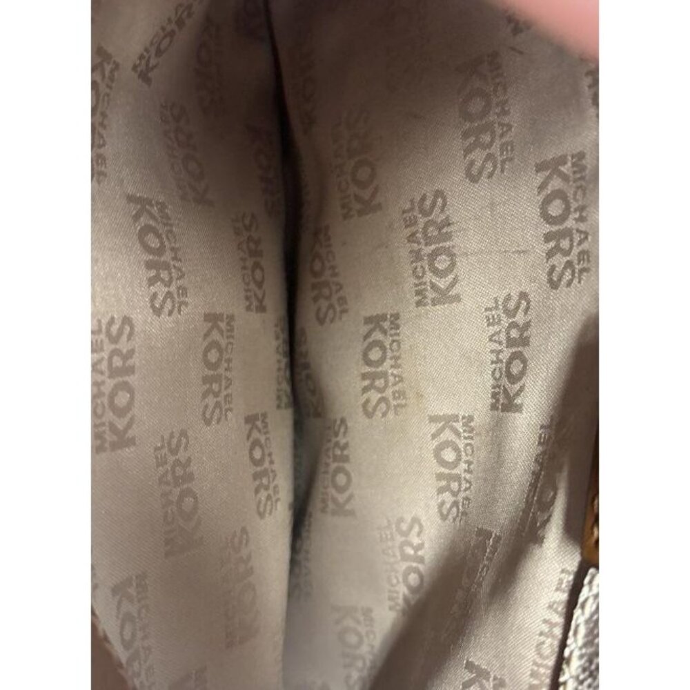 Michael Kors "Jamie" MK Signature Monogram Canvas‎ Saddle Bag Crossbody Purse - Picture 6 of 8